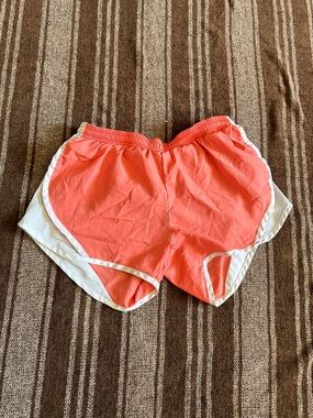 Coral Women's Athletic Running Shorts with White Trim
